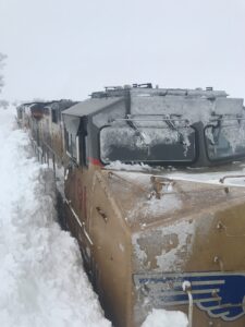 Train trapped in the snow